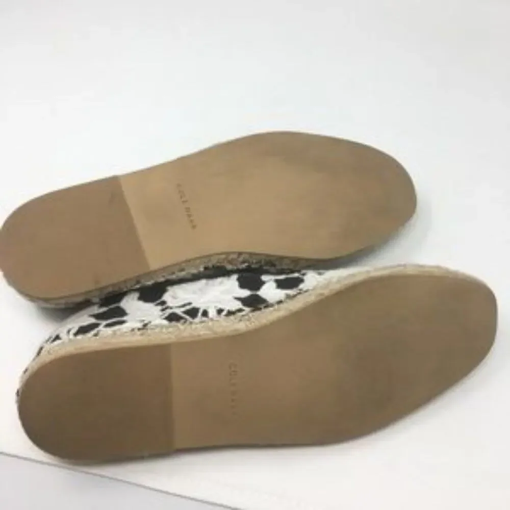 Cole Haan Black Floral Embroidered Lace Espadrille